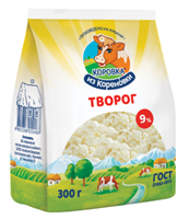 Творог "Коровка из Кореновки" рассыпчатый 9% 300гр 10031